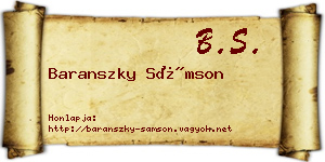 Baranszky Sámson névjegykártya